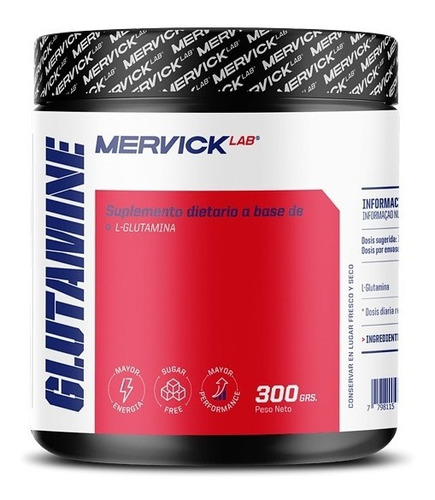 Glutamina Mervick Lab 300g Pura Recuperador Muscular