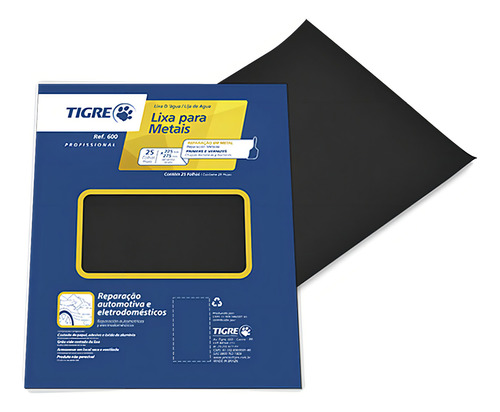 Lixa Ferro 40 225x275 Kit C/ 25pc - Tigre