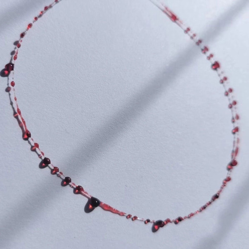 (a) Pulsera Con Forma De Gota De Sangre Roja Con Personalida