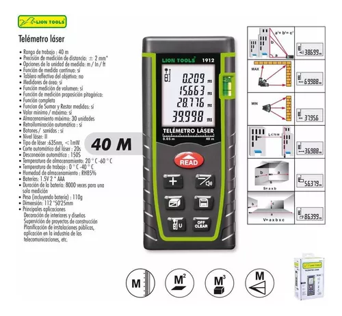 Telemetro Laser 40 Metros LionTools 1912