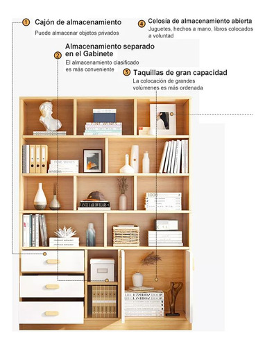 Simple Librero De Librero Modernos Con 3 Cajones Y Puerta Madera Clara Y Blanco