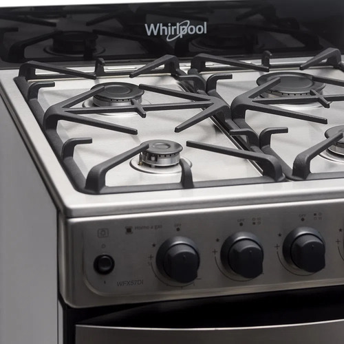 Imagen 4 de 7 de Cocina Whirlpool A Gas Wfx57di 56cm Inox Super Oferta