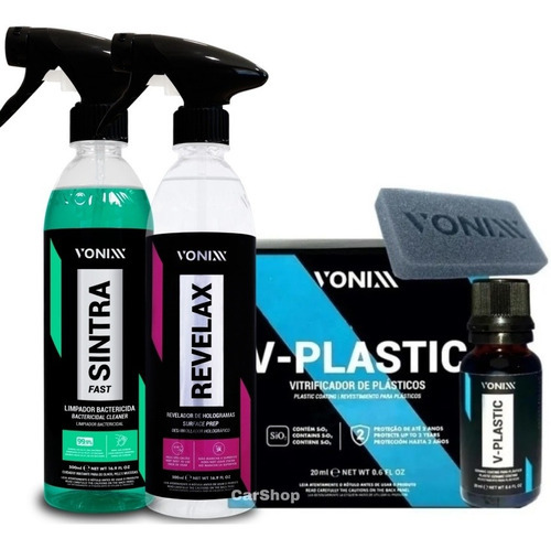 V-plastic 20ml + Limpador Sintra Fast Apc + Revelax Vonixx