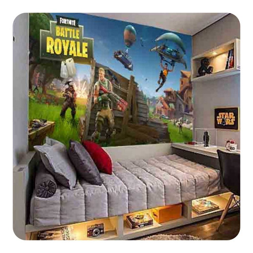 Papel Parede Adesivo Game Fortnite Battle Royale 1,80x2,70 M