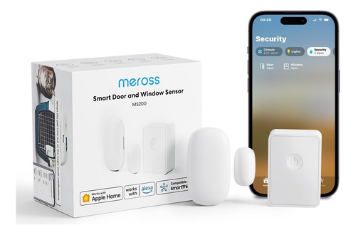 Meross Kit Sensor Inteligente De Puerta Y Ventana + Hub