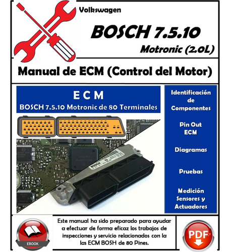 Manual Taller Volkswagen/seat/audi/2.0l/bosch 7.5.10-80 Pin