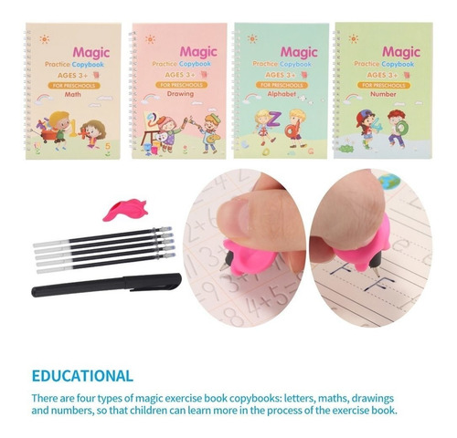 Cuaderno De Caligrafía 3d Libros Mágicos Reutilizables Para