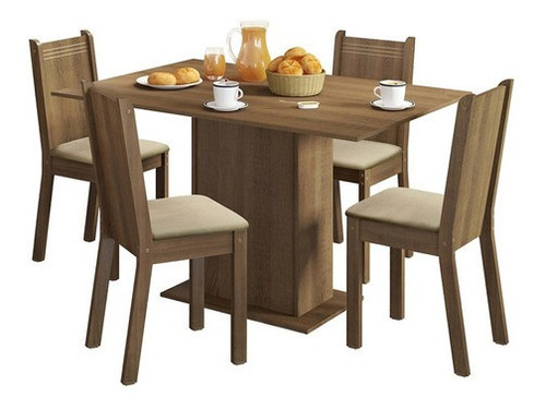 Juego De Comedor 4 Sillas Mesa Living Comedor Tapizado Lexi