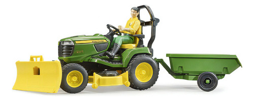 Tractor John Deere Corta Cesped 1/16 Bruder Color Verde