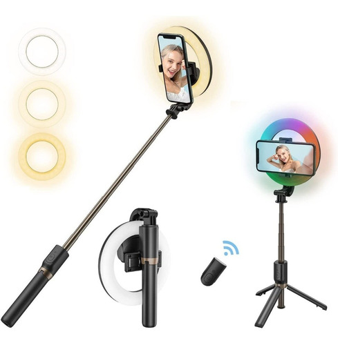 Aro De Luz Para Celular Con Tripode Para Selfie Bluetooth 