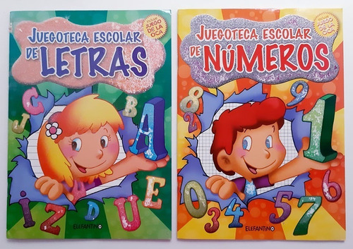 Juegoteca Escolar Letras Y Numeros Pack X2 + Crayones