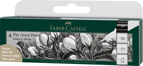 Rotuladores Faber-castell Pitt Artist Blanco Y Negro X4