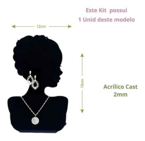 Imagem 6 de 7 de Expositor Bustos Anel Colar Tornozeleira Brincos Kit 24pç