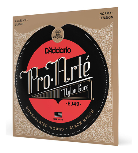 Ej49 Pro Arte Negro Nylon Cuerda Guitarra Clasica Tension