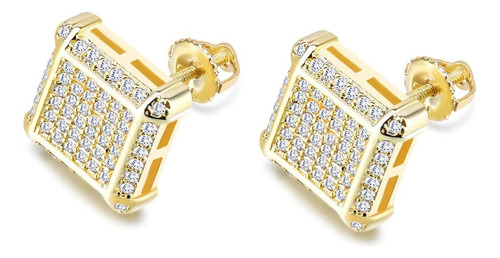 18k Chapado En Oro 925 Plata Esterlina Iced Out Cubic Screw