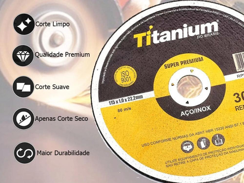 Imagem 4 de 4 de Disco De Corte Fino Inox 4.1/2 X 1,0 Esmerilhadeira 100 Pçs