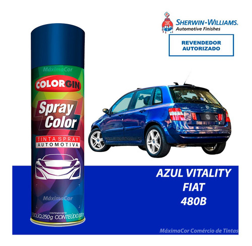 Tinta Spray Automotivo Azul Vitality Perolizado Fiat 300ml