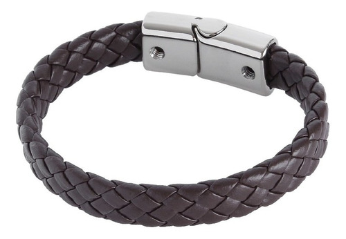 Pulseira Masculina Couro Marrom Trançado Ostral 25081