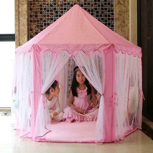 Carpa Castillo Casita Juegos Niñas Rosada Toldo Yh-81111
