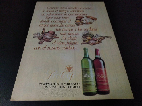 (pe168) Publicidad Clipping Vino Prologo * 1983