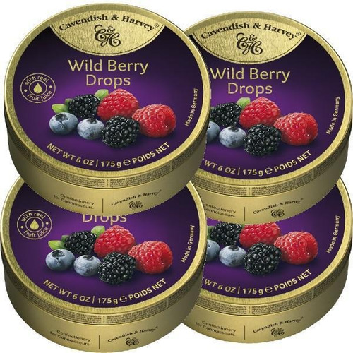 4x Bala Cavendish & Harvey Wild Berry 175g