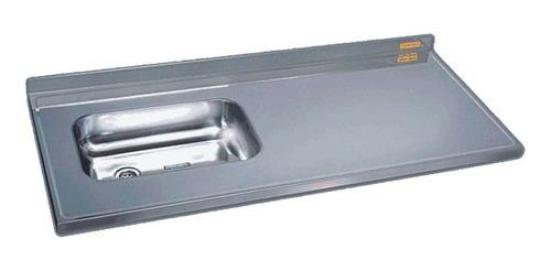 Mesada Pileta Cocina Danubio 140x60 Acero Inoxidable Simple