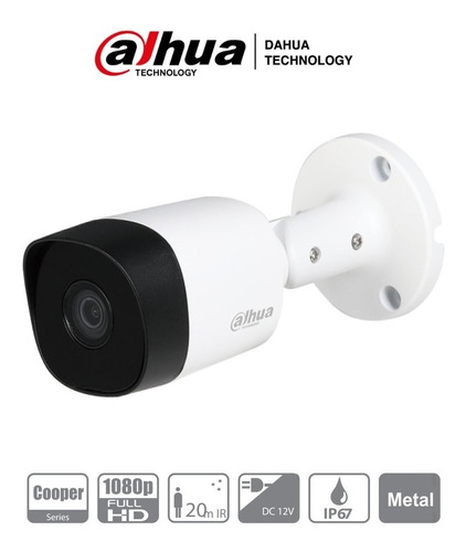 Cámara Dahua Hac-b2a21280 Hdcvi Bullet 1080p 3.6mm Ip67 Ir 2