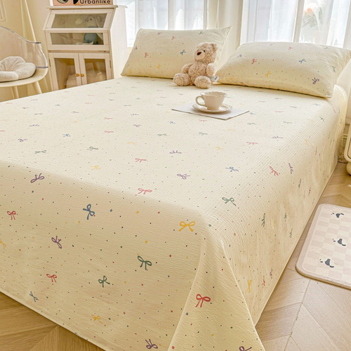 Juego De Sábanas A Doble Capa Estilo Crema 120*230cm