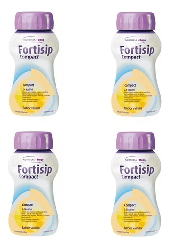 Fortisip Compact X 125 Ml. Vainilla En Botellas Combo X 4