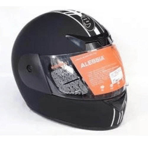 Casco Alesia Cerrado Steel Line Negro/plata/amarillo G (g677