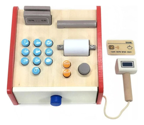 Caja Registradora De Madera Para Simular