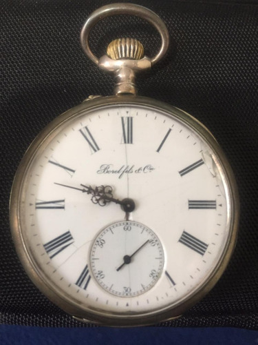 Reloj Suizo De Bolsillo Borel Fils & Cie 1910 Plata.
