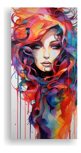 100x50cm Cuadro Decorativo Mujer Textura Tinta Alcohol