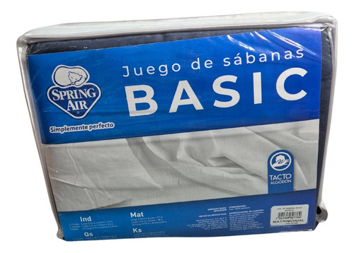 Sábanas Individuales Spring Air 100% Microfibra Azul Marino Liso