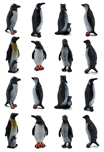 Orzizro 16pcs Pingüinos Plástico Figurines, Lindo 91kng