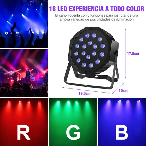 Imagen 7 de 7 de Cañon De Leds 18x3 Audioritmico Dmx Multicolor