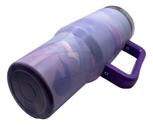 Vaso Térmico Quencher Acero Inox Veteado 1,2ml Efecto Marmol Violeta Oscuro Mármol