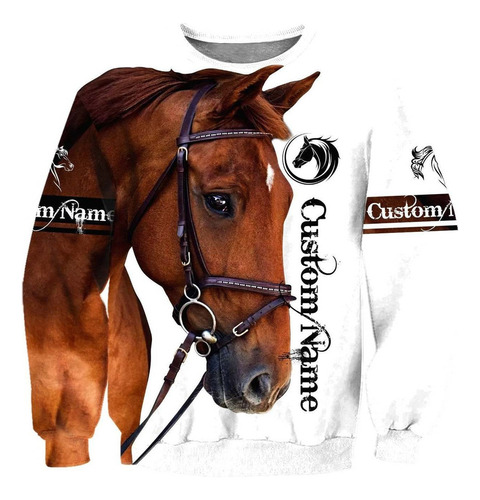 Sudadera Con Estampado De Nombre Personalizado For Caballos