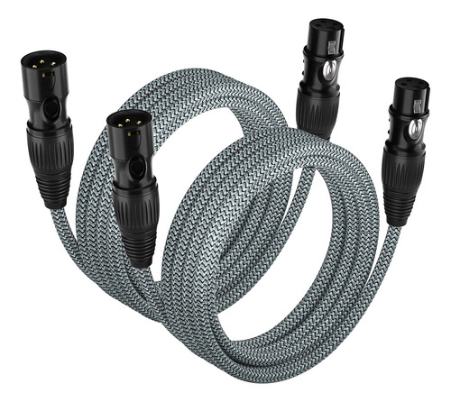 Huaham Paquete De 2 Cables Xlr De 6.6 Pies, Cable De Microfo