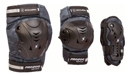 Kit Protecciones Profesional Roller Skate Stark Pro200 Refle