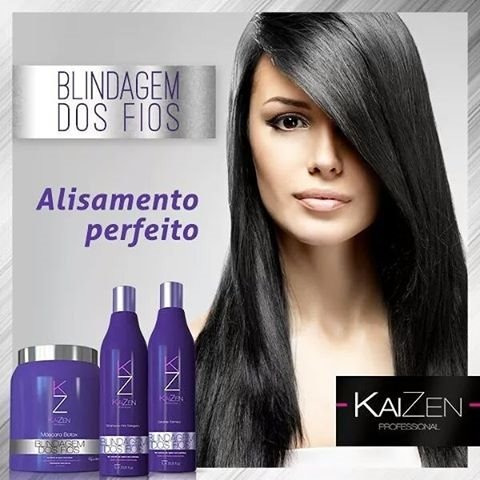 Produto Para Alisar Cabelo Profissional Escova Progressiva+botox Kaizen Selagem Com Formol Deixar Cabelo Liso Escorrido