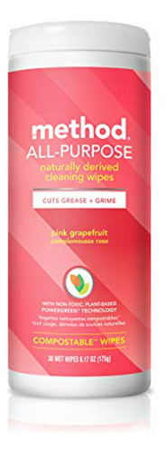 Toallitas De Limpieza Multiusos Method Pink Grapefruit, Comp