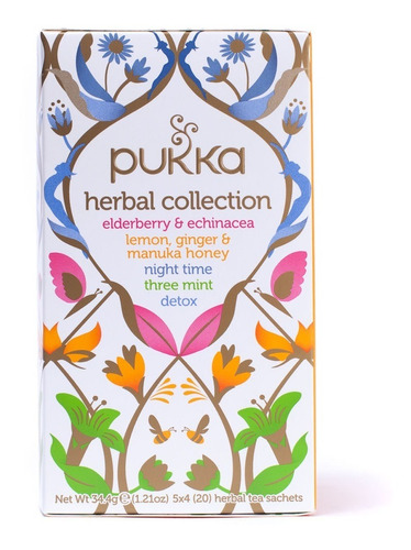 Té Colección Herbal Orgánico Calidad Tea Pukka 20 Saquitos