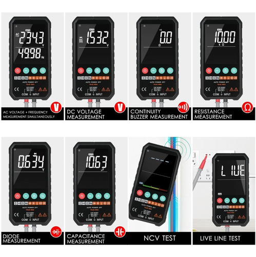 Imagen 6 de 10 de Multímetro Digital Lcd 3.3in 6000 Recuentos True Rms