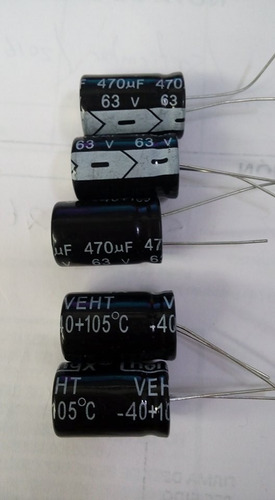 Lote De 5 Piezas Capacitor Electrolítico 470uf/63v.