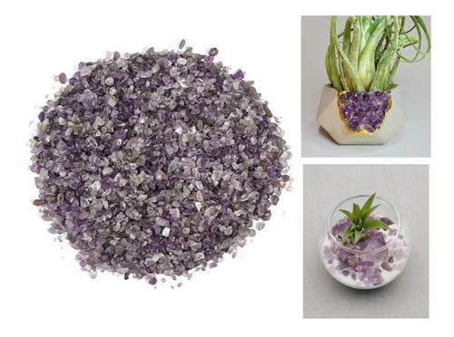 Mini Cuarzo Amatista 185grs / Chips P Botellas Manualidades Morado En Sus Diversas Gamas