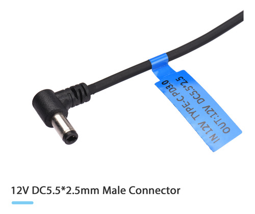 Conector Macho Usb Tipo C De 12 V Pd3.0 A 12 V Dc5,5* 2,5 Mm