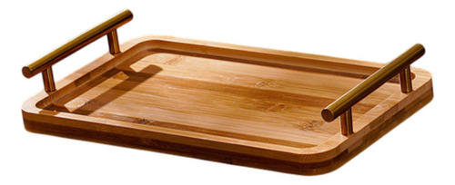 Bandeja De Madera Para Servir Con Asas, Bandeja Rectangular