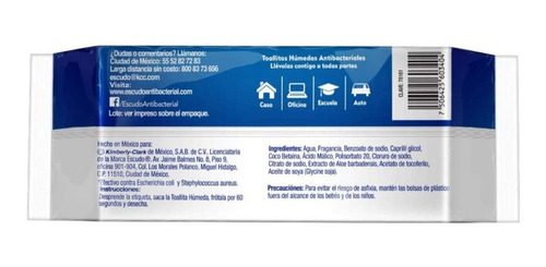 Imagen 4 de 5 de Toallitas Desinfectantes Escudo Con 50 Toallas Elimina 99.9%