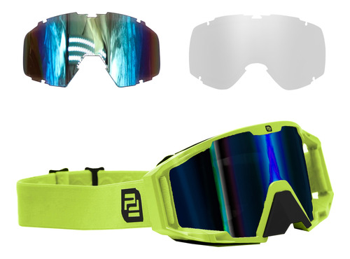 Gafas Goggles Motocross Enduro Tacticos Amarrilla Neon